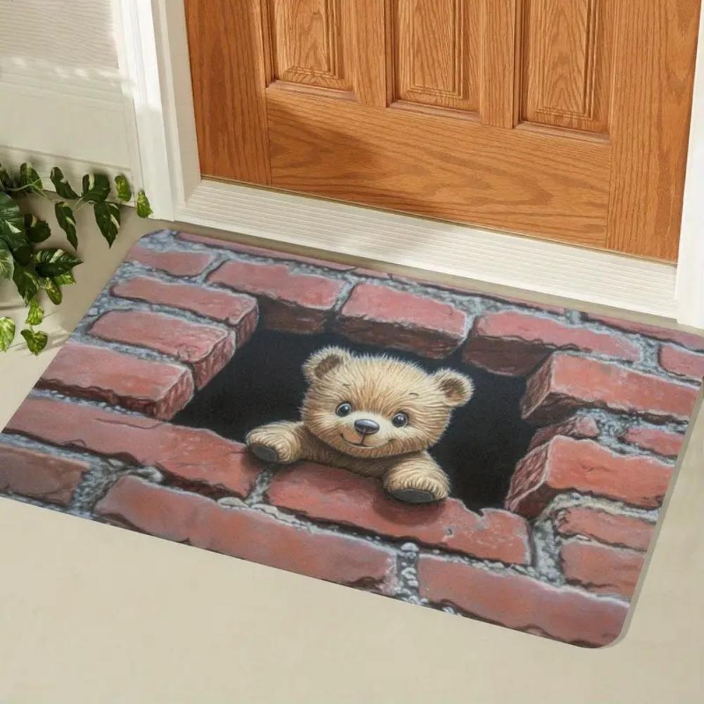 Visual Illusion 3D Cracks Abyss Door Mat Floor Mat At The Entrance of The Living Room and Bedroom Washable Floor Mat Foot Mat