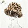 Zeyu New Winter Outdoor Breathable Warm Windproof Faux Fur Fisherman Bucket Hat Leopard Print for Cycling Ski Party Daily Use