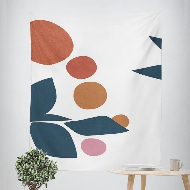 ins style abstract plant illustration tapestry Morandi bedroom decorative cloth cafe art background wall cloth