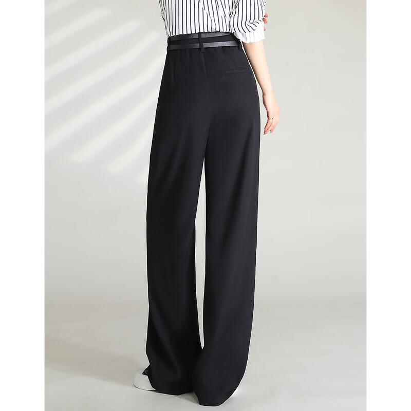 Women's High-Waist Wide-Leg Suit Pants with Detachable Belt