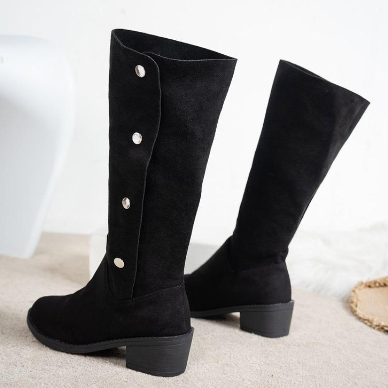 Neue Herbst-Winter-Stiefel im koreanischen Stil für alle Anlässe - Schlanke und stilvolle Stiefel, die unter das Knie reichen, Große Größen, Röhrenförmige Damenstiefel
