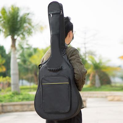 41 Inch Acoustic Guitar Bag Waterproof Rip-Stop Oxford Nylon Double Straps Padded Black Guitar Case Gig Backpack Musical Instrum