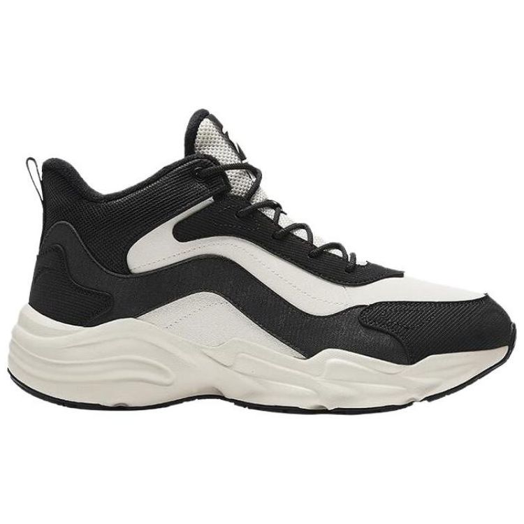 Anta Walker Thickened Warm Outdoor Hiking Shock Absorbing Breathable Low Top Casual Shoes Men Shoes Ivory-Black 912358984-3