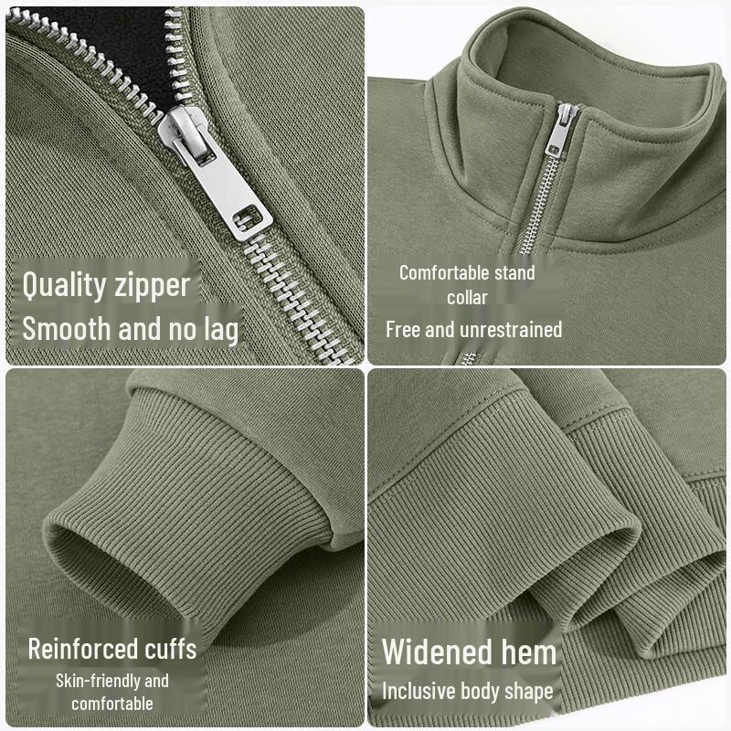 JEEP Men's Fleece-Lined Stand-Collar Half-Zip Sweatshirt