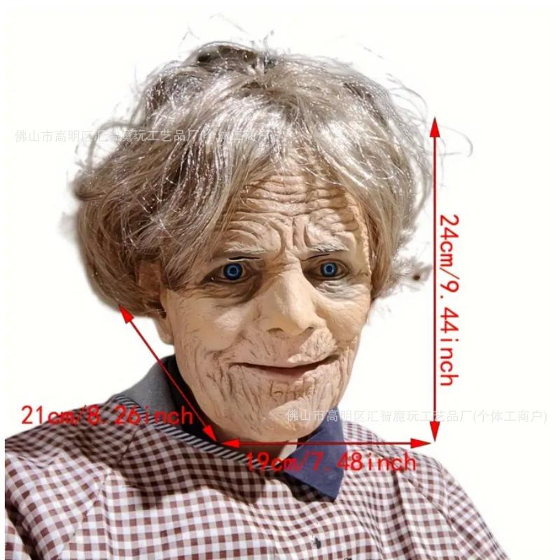 Hot-selling Halloween masks for the elderly, realistic and funny old man headgear