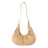 Women's Shoulder Bags with Internal Compartments Monochromatic Zippered PU Bags Stitching Line  New Fashion