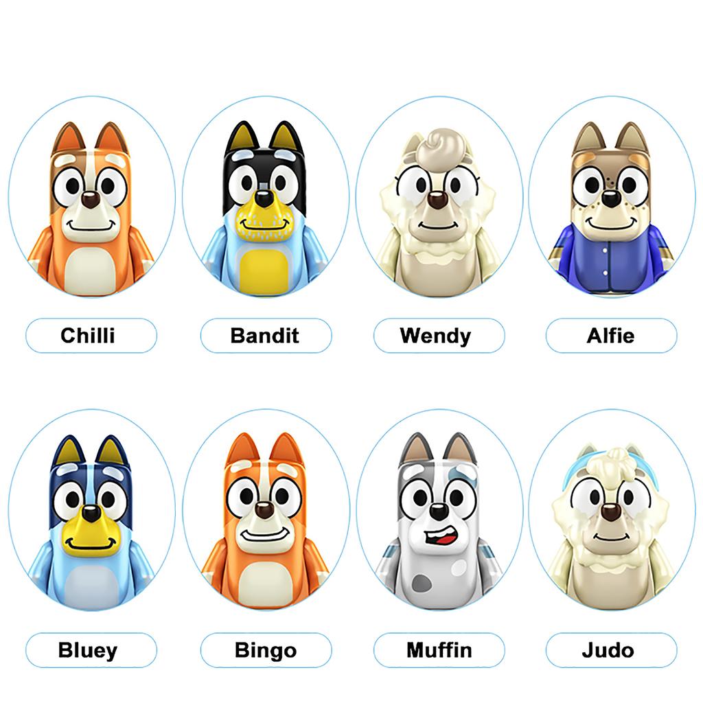 Bluey En Bingo Poppen Speelgoed Serie Coco Mackenzie Mia Rad Schattig Mini Deeltjes Gemonteerd Anime Karakter Kinderspeelgoed Cadeau