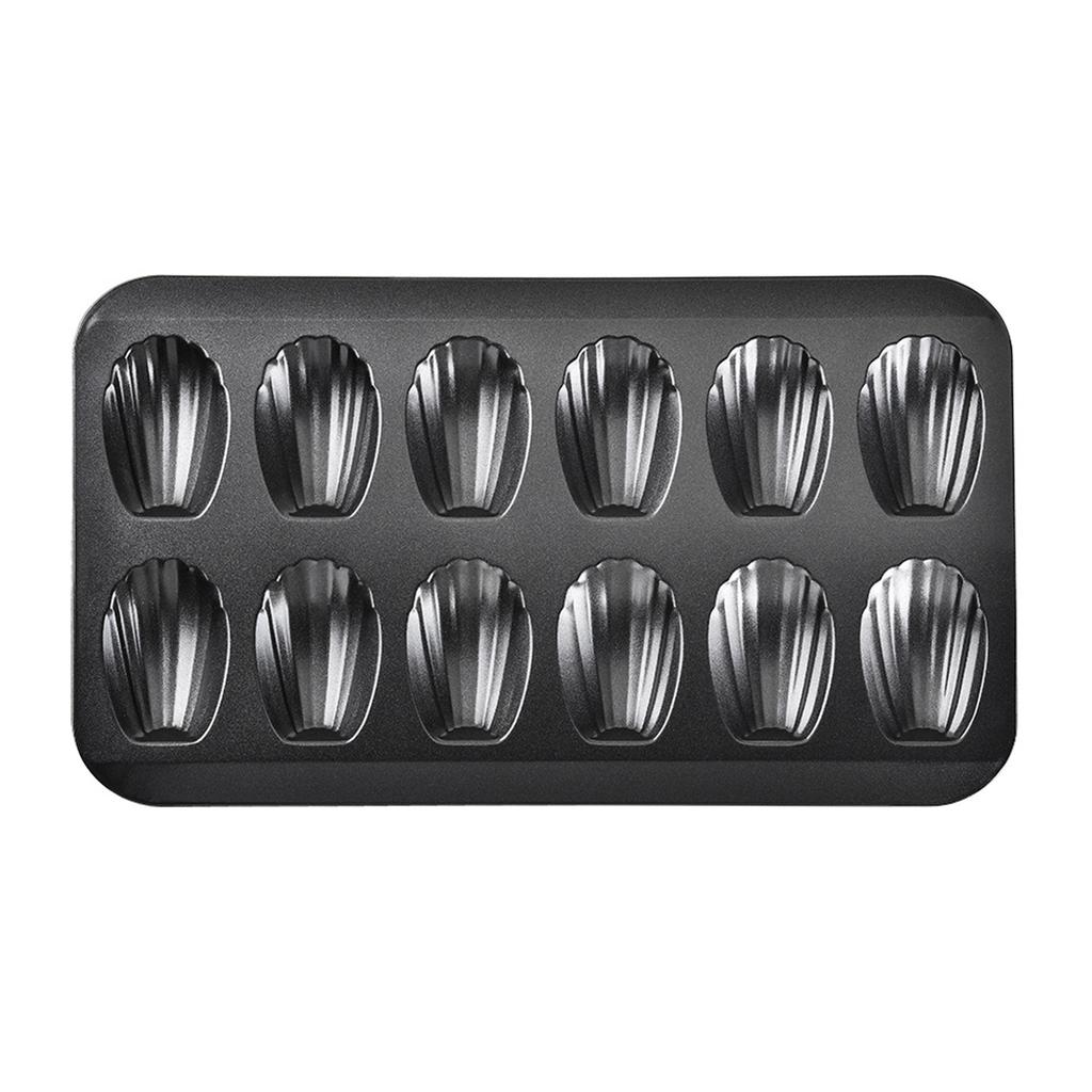 12-Cavity Nonstick Madeleines Pan Thickened Carbon Steel French Shell Cake Mold Dessert Pastry Pan 12-Cup For Home Baking Party