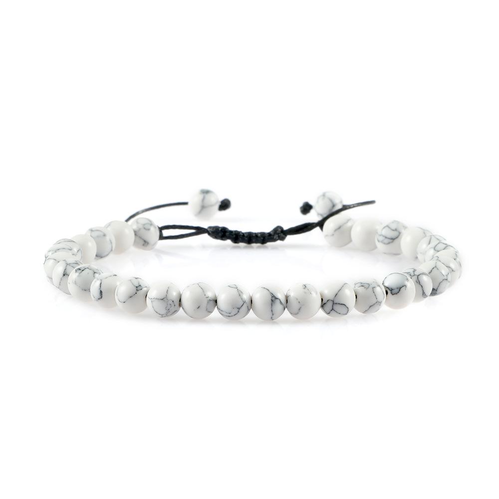 Verstellbares Lavastein-Perlenarmband - Kreative Unifarbene Serie