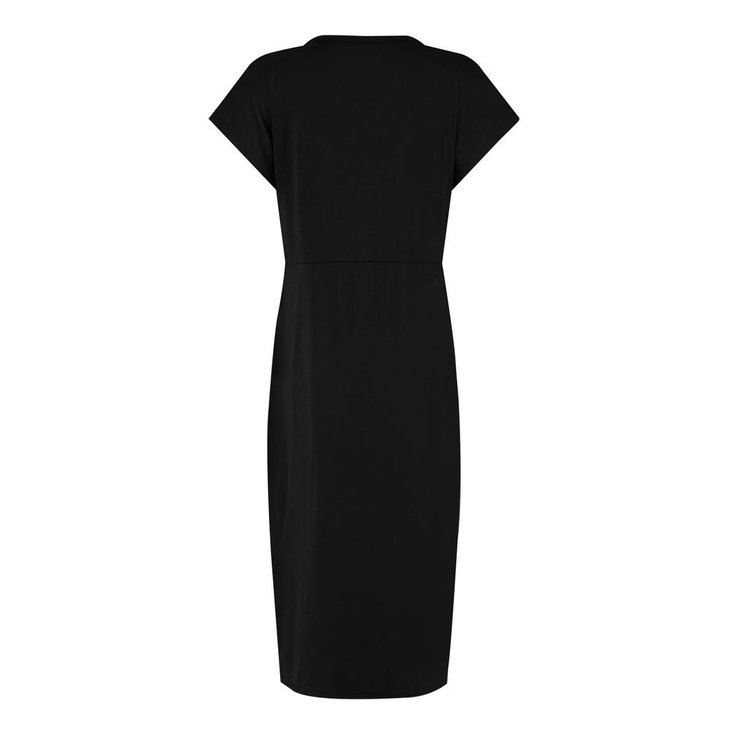 Women's Fashion Loose Round Neck Sleeveless Pleated Casual Solid Color Dresses