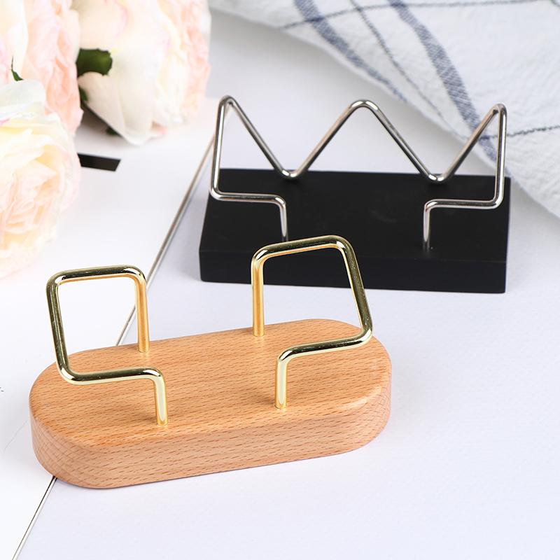 Desk Wooden Business Card Display Stand Wood Business Card Holder For Postcard Holder For Office Home Desktop