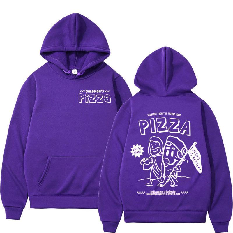 European Size Vintage Pizza Hoodie Set