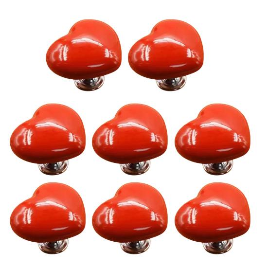 8Pcs Toilet Press Button Easy Installation Clean Reusable Heart-Shaped Design Toilet Flush Button Replacement