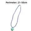 Acrylic Glass Beaded Chain Spring Summer Choker Necklace Fashion Heart Pendant  Neck Accessories