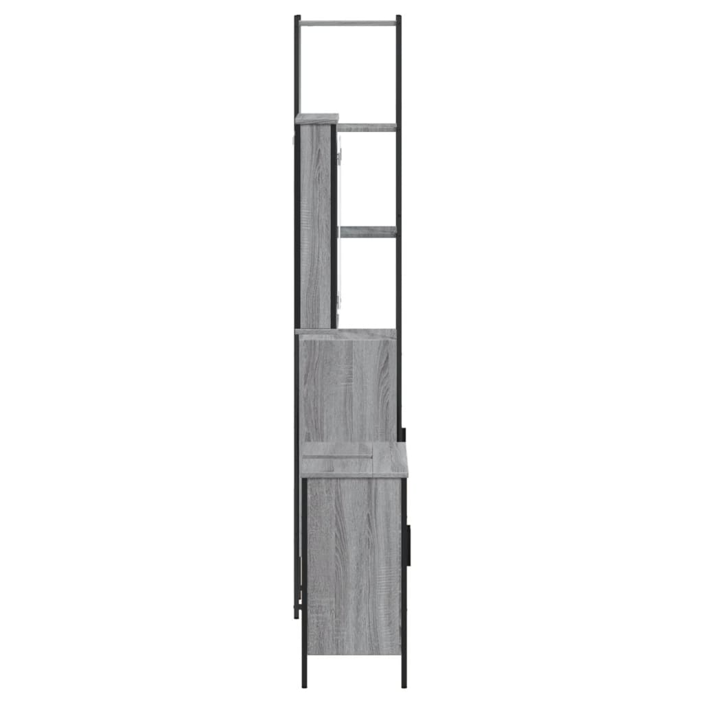 3 Piece Bathroom Furniture Set Gray Sonoma Particleboard