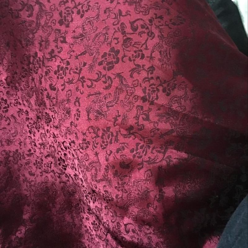 Wide 110cm Antique-style Jacquard Silk Fabric Weave Brocade and Dragon Pattern Fabric Super Soft Training Suits Hanfu Tang Suits