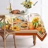 Fall Harvest Pumpkin Maple Leaf Rectangle Tablecloth for Table Decor Washable Kitchen Dining Tablecloth Autumn Decorations