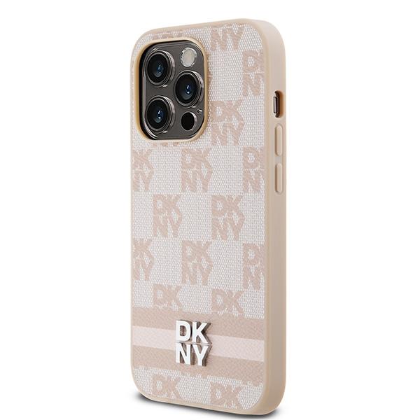 Dkny Dkhcp14Lpcptssp Iphone 14 Pro6.1 Różowy/Pink Hardcase Leather Checkered Mono Pattern & Printed Stripes