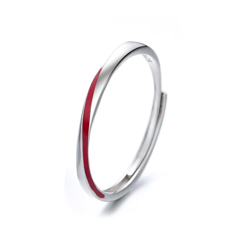 

Кольца для пар из стерлингового серебра, чувствительные к температуре, меняющие цвет, простой, особый дизайн, серебряное кольцо S925 с регулируемым отверстием Opening is adjustable