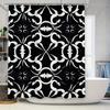 Modern Geometric Pattern Bath Shower Curtain Waterproof Decorative Printed Fabric Home Decor Black White Bathroom Curtains 80X72