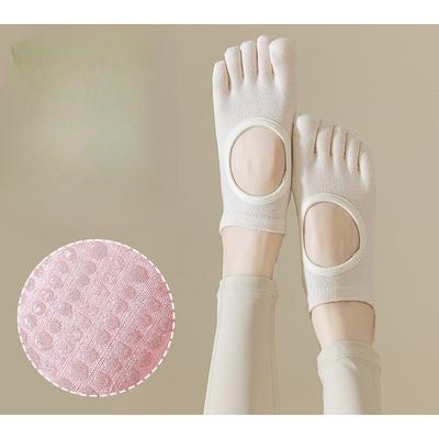Yoga Socks, Women's Five-finger Socks, Toe Separation Indoor Fitness Dance Sports Socks, Anti-slip and Shock-absorbing Pilates Women's Boat Socks