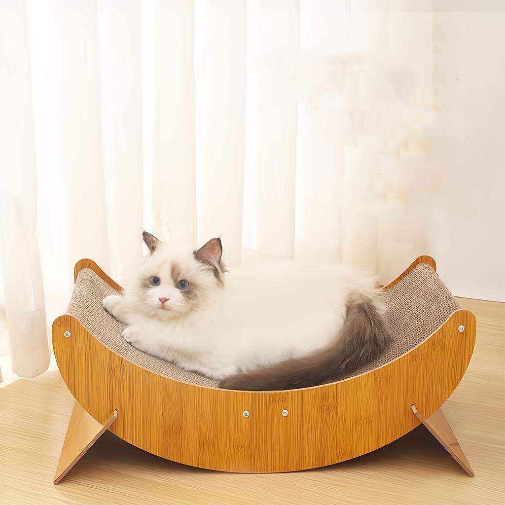 Moon Shape Wear-resistant, Non-dissipative Corrugated Cardboard Cat Scratch Board, Cat Nest, Cat Sofa, Multi-function Cat Toys