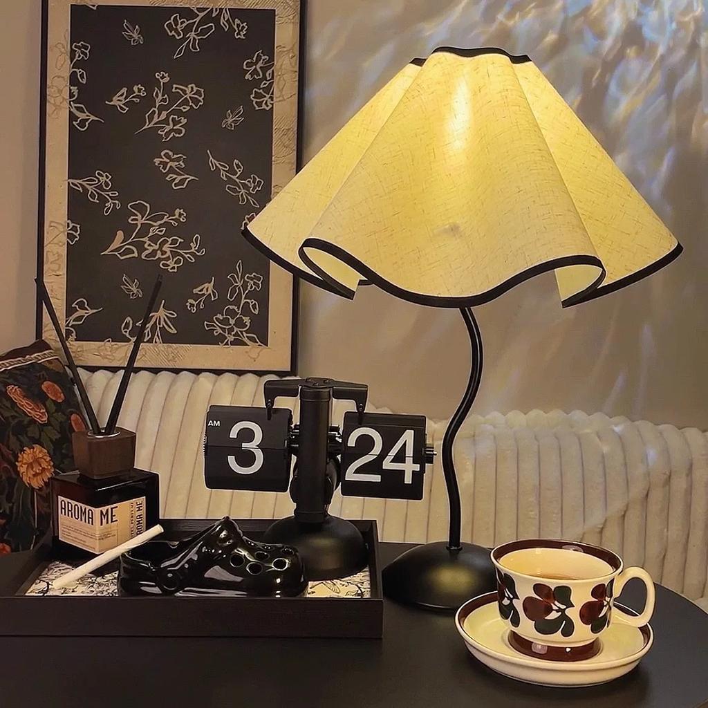 LED Table Lamp Nordic Petal  Fabric12W Tricolour Light US/EU For Living Room Home Bedroom Atmosphere Decoration LED Night Light