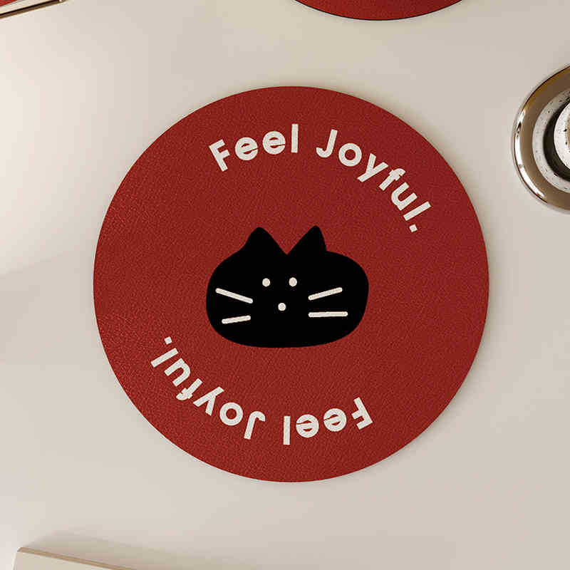 

Милые подставки для кошек Креативные круглые абсорбирующие теплоизоляционные подложки Подставки под миски Настольные маслостойкие подставки Защита от ожогов Фотография ювелирных изделий