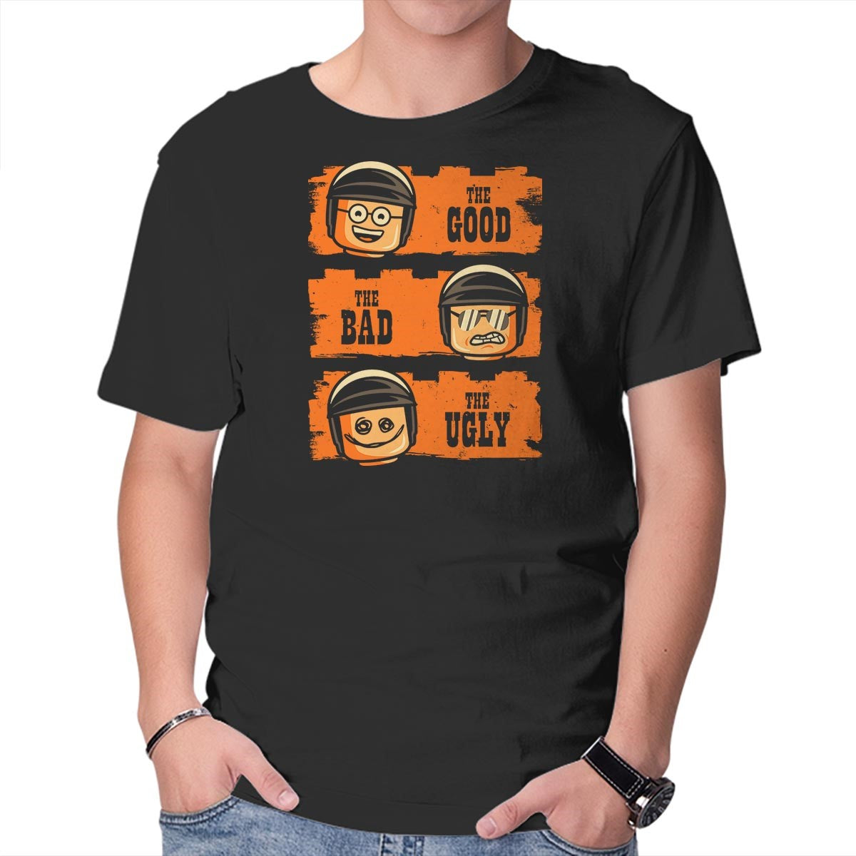 Unisex Crew Neck T-Shirt Good Cop, Bad Cop, Ugly Cop Graphic Short Sleeve Casual Tee XXXXL