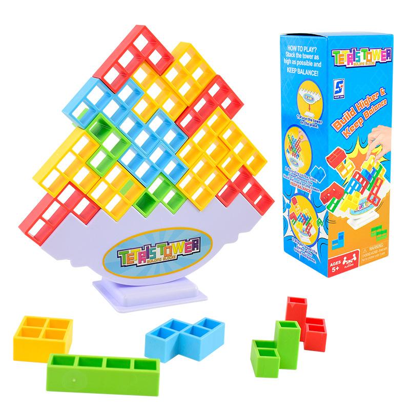 Children's Tetris Stacking Music Building Blocks Three Dimensional Assembly Swinging Balance Stacking High Table Game