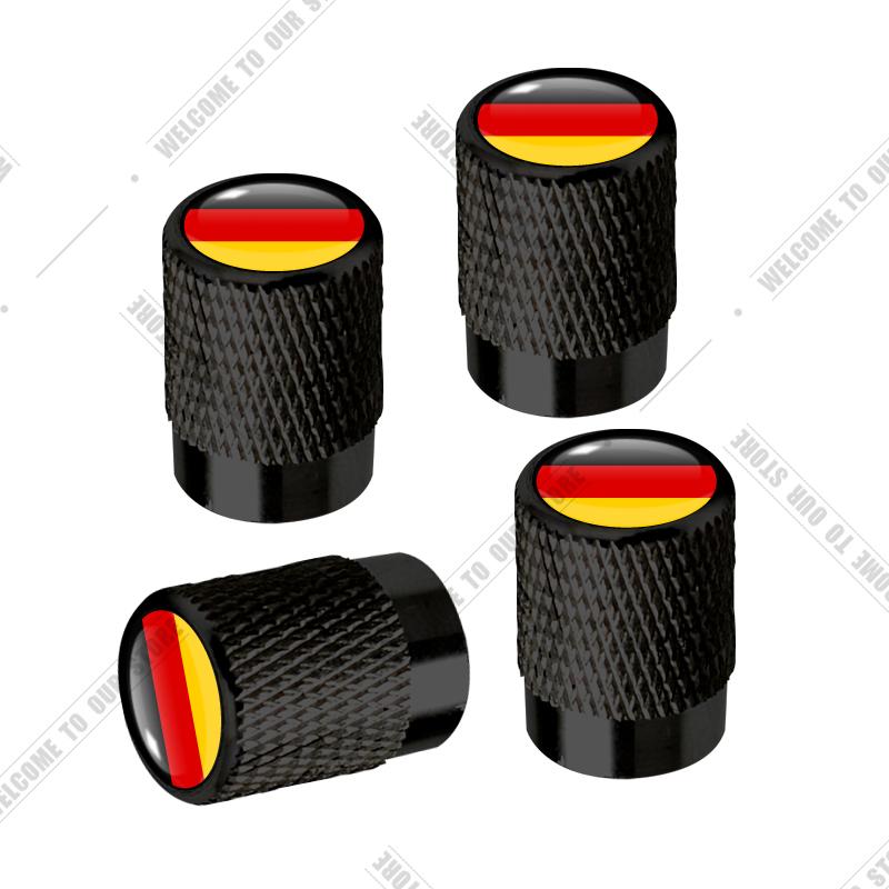 Cqdjvy1 Auto CNC Aluminium Duitsland Italië Frankrijk Driekleurige Vlag Embleem Voor Citroen Peugeot Fiat Kia 4 stuks Bandenventiel Luchtpoort Stuurpen Afdekdoppen