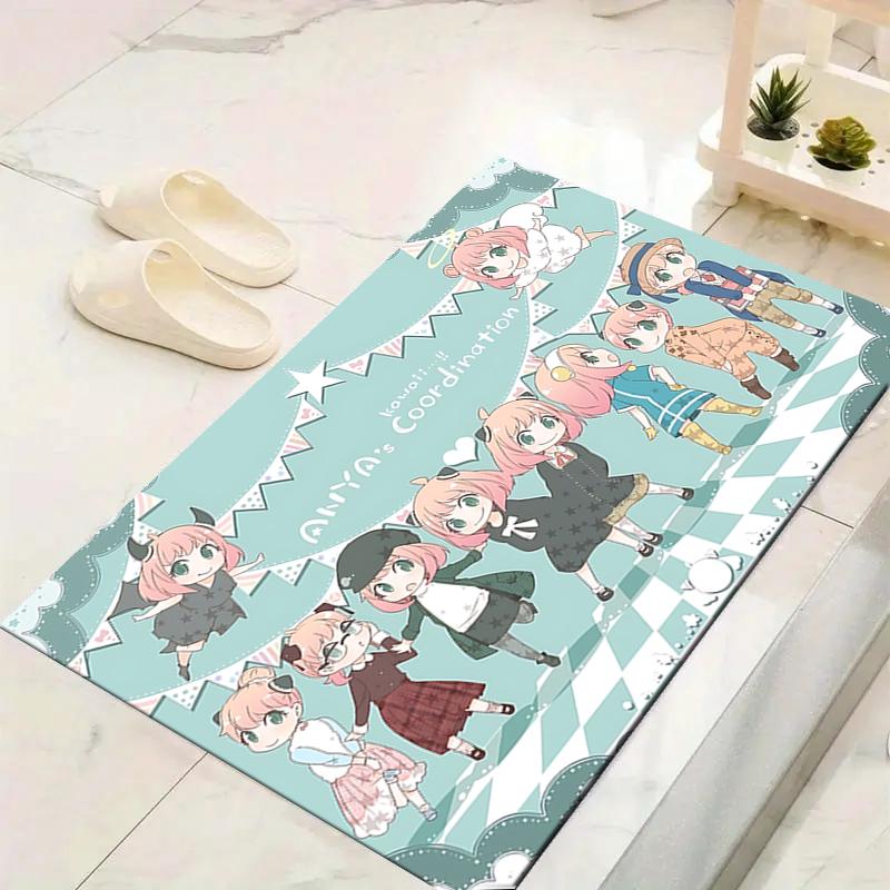 1Pc Anime Characters Rug, Office Carpet Indoor Outdoor Doormat, Non-Slip, Comfortable, Living, Christmas Halloween, Xmas Gift Y1957