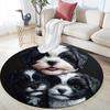Shih Tzu Round Area Rug,Carpet Rug for Living Room Bedroom Sofa Playroom Decor,Non-slip Floor Mat