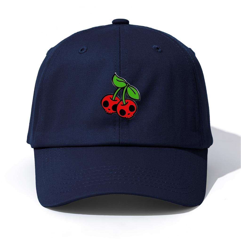 1pc Skull Cherries Print Baseball Cap for AdultsMinimalist Retro Style Casual Soft Adjustable Dad HatPerfect As Gift