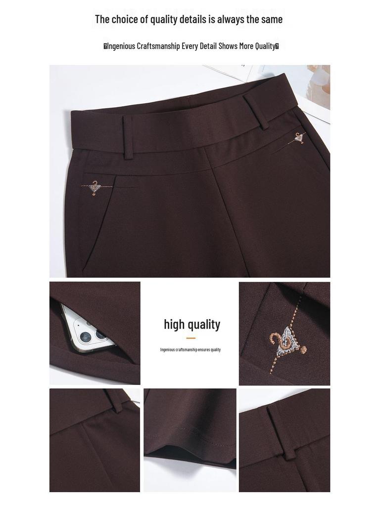 Jinbao Damen Herbst Baumwolle Casual Hose mit geradem Bein und hohem Bund für Mütter mittleren und höheren Alters, Leggings in Übergröße.