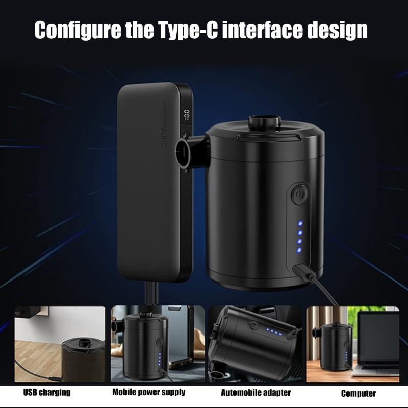 5200mAh USB Wiederaufladbare Luftpumpen Hohe Effizienz Tragbare Elektrische Pumpen für Aufblasbare Matratze Poolspielzeug Camping