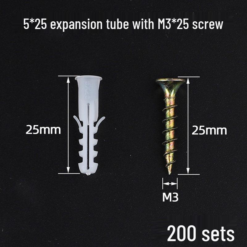 Plastic Expansion Tube Set with Screws and Rubber Plugs (5-12mm)