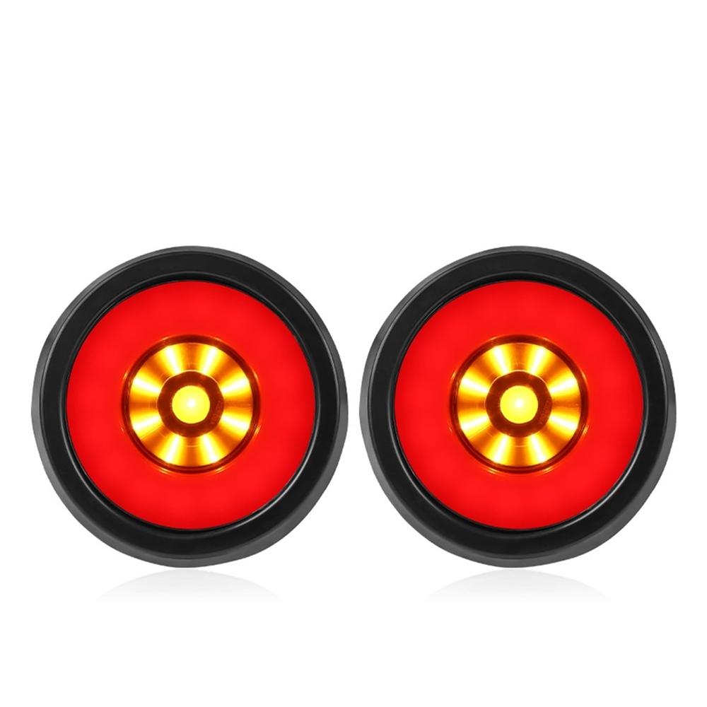 

2PCS Brake Stop Tail Light 4inch Round DRL Running Red White LED Truck Trailer Stop Turn Signal Tail Rear Brake Lights 24V