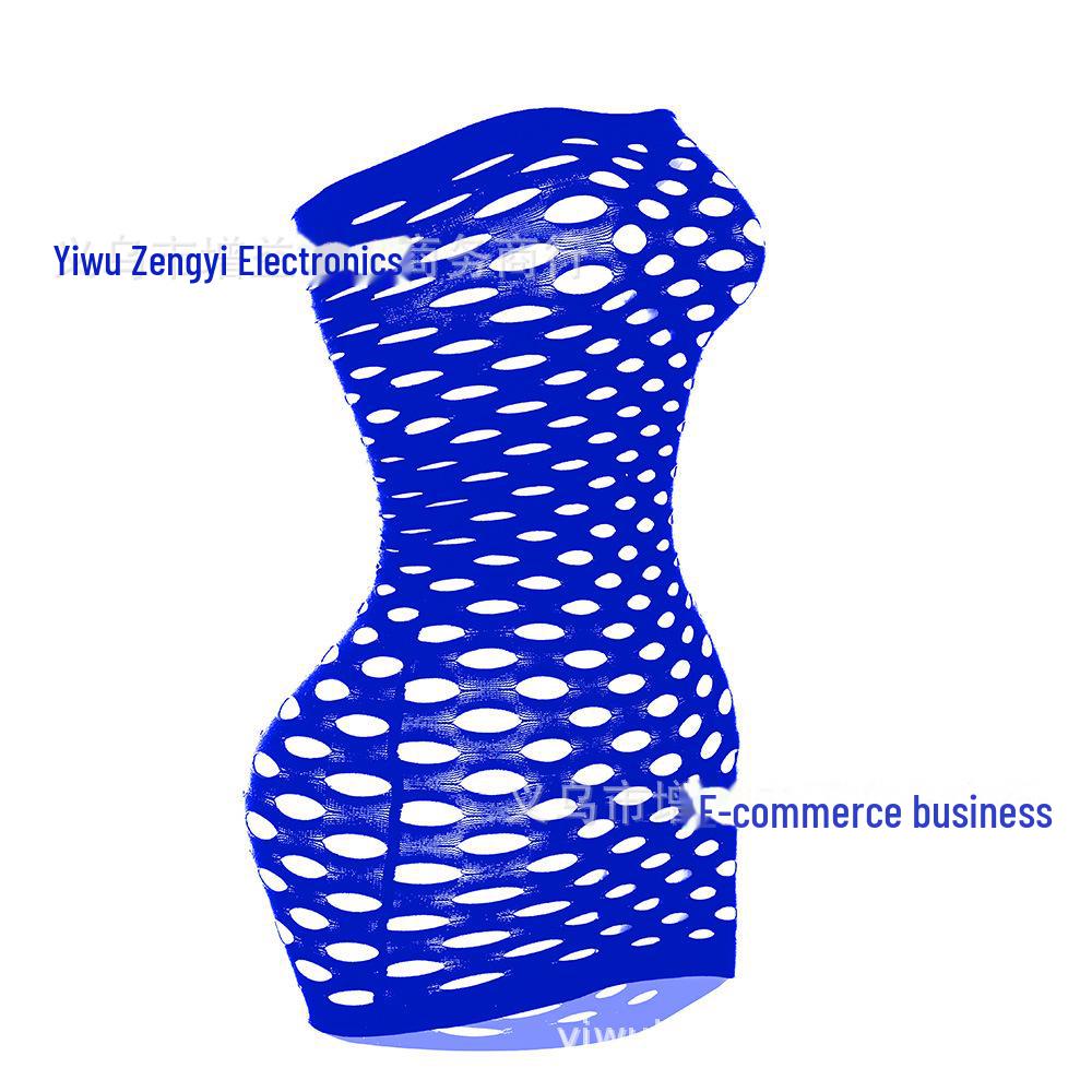 Sexy Lingerie: Hole Hip Skirt Tube Top, Full Body Net Dress W095