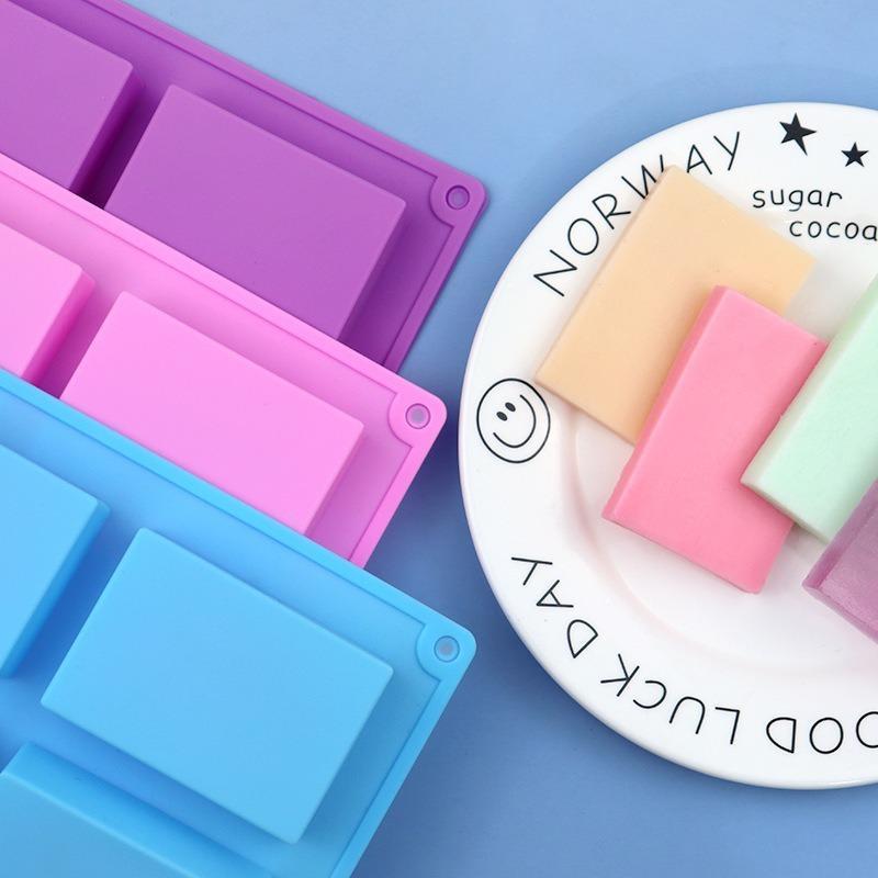 Creative New DIY Handmade Rectangular Soap Silicone Cake Mold Handmade Cold Soap Mold Making Soap 100g Home Kitchen Baking Mould