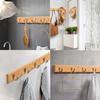 4 Hooks Bamboo Wall-Mounted Coat Hanger Rail Rack Hook Keys Holder