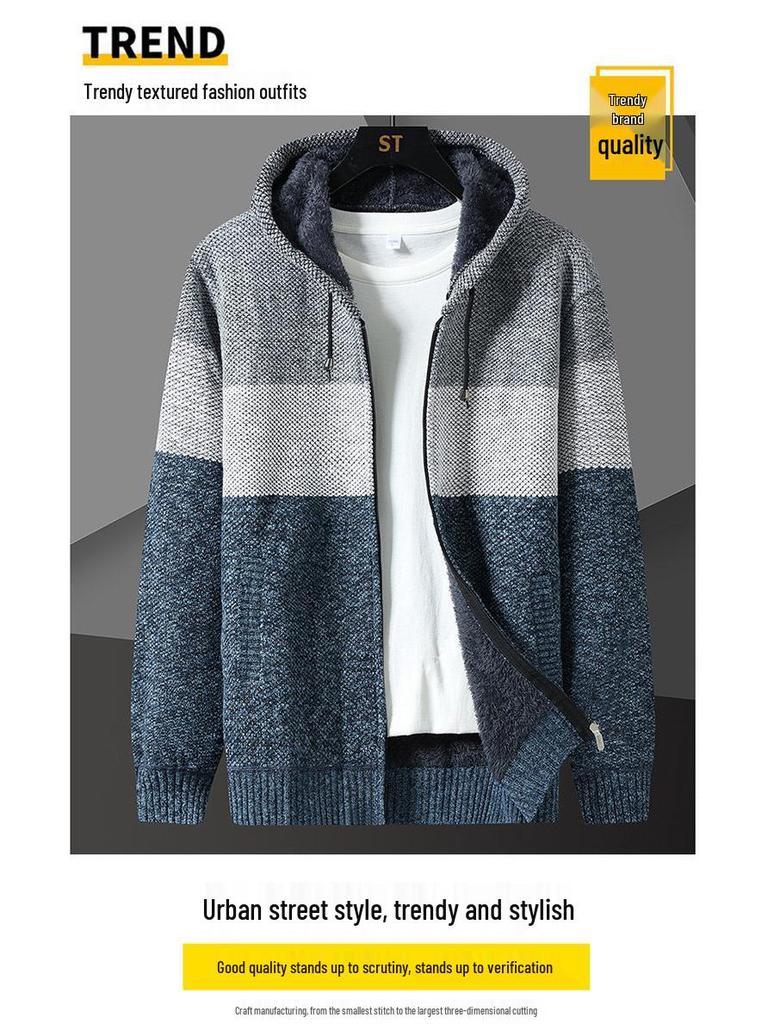 Cardigan en laine tricotée velours pour homme Automne/Hiver