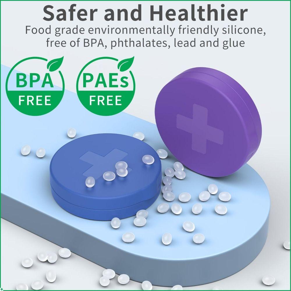 Round Shape Pill Organizer Silicone Supplement Organizer  Vitamin Cod Liver Oil Storage
