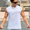 Men's Summer Cotton Top Wide-Shoulder Vest Casual Sports Running Sleeveless Shirt