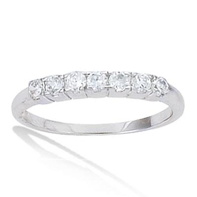 Stříbrný snubní prsten 'Pour la Vie' Stříbrný bílý (rhodiovaný) - 3 mm