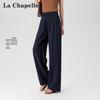 La Chapelle Women's Linen Blend High-Waisted Wide-Leg Pants