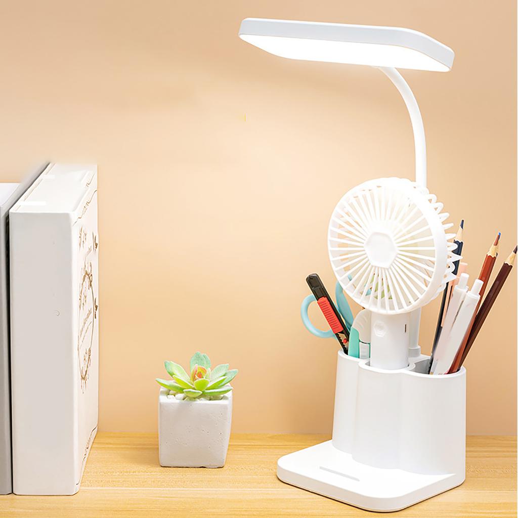 Desk Lamp Dimmable Color Dormitory Desk Lamp Eye Bedside Reading LED Lamp with Pen Holder