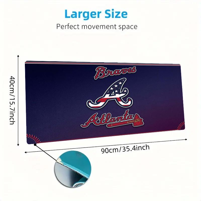 Atlanta Braves Color Mouse Pad Large Gaming Table Cushion Non-slip Laptop Tablet Big Mousepad XXL Mat Mini PC Playmat With Lock edge