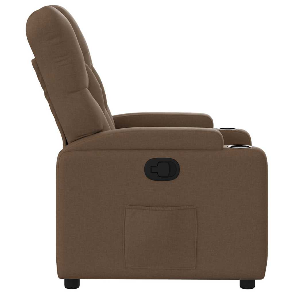 Relaxation Armchair Brown Fabric