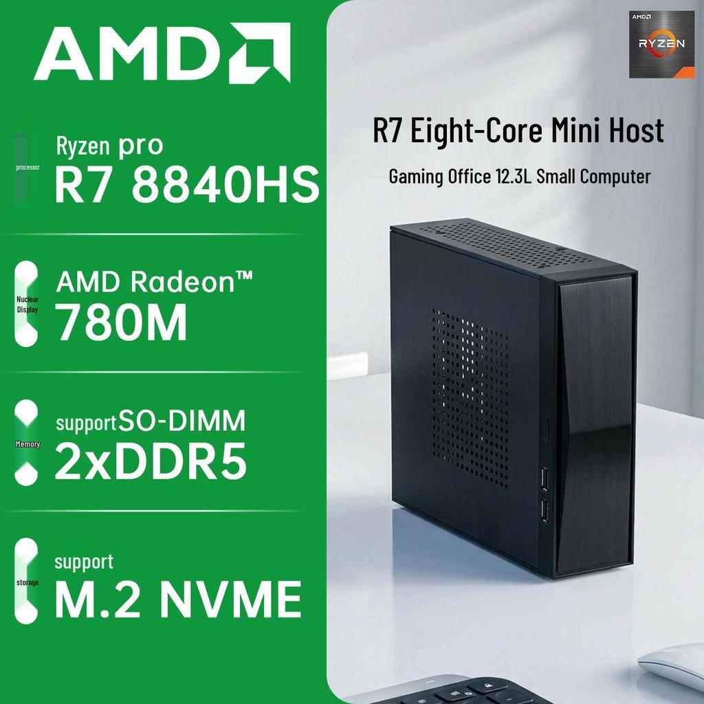 AMD Ryzen R7 8840/R5 8645HS Mini Desktop PC, DDR5 Gaming & Office